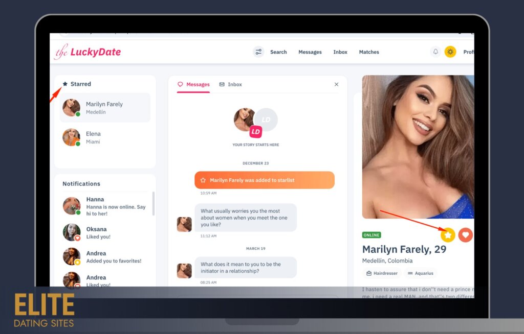 theluckydate starred profiles